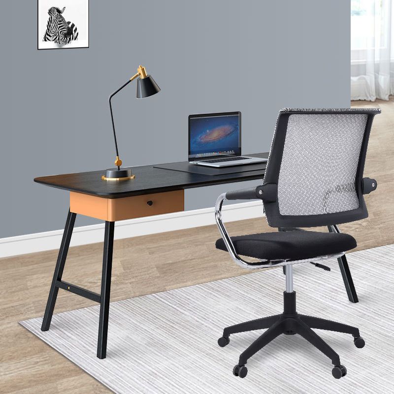 Contemporary Wheels Swivel Chair Microfiber Conference Mid-Back Arm Chair Clearhalo 'furn' 'furn_office_chair' 'Furniture' 'Office Chairs' 'Office Furniture' 'office_chair' 1200x1200_b136a445-c758-4eb4-b6ec-8e0190fa4315