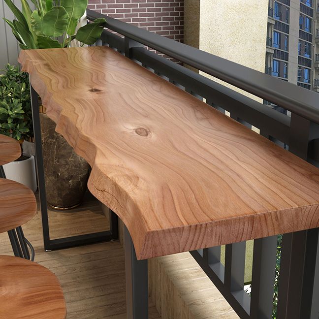 Brown Modern Style Specialty Table in Solid Wood and Iron Coffee Shop Bar Table Clearhalo 'Bar Furniture' 'Bar Tables' 'bar_tables' 'furn' 'furn_bar_tables' 'Furniture' 'furniture_bar_tables' 'Kitchen & Dining Furniture' 1200x1200_b136b4c3-0c65-48dc-b2e4-96a9bf480c31