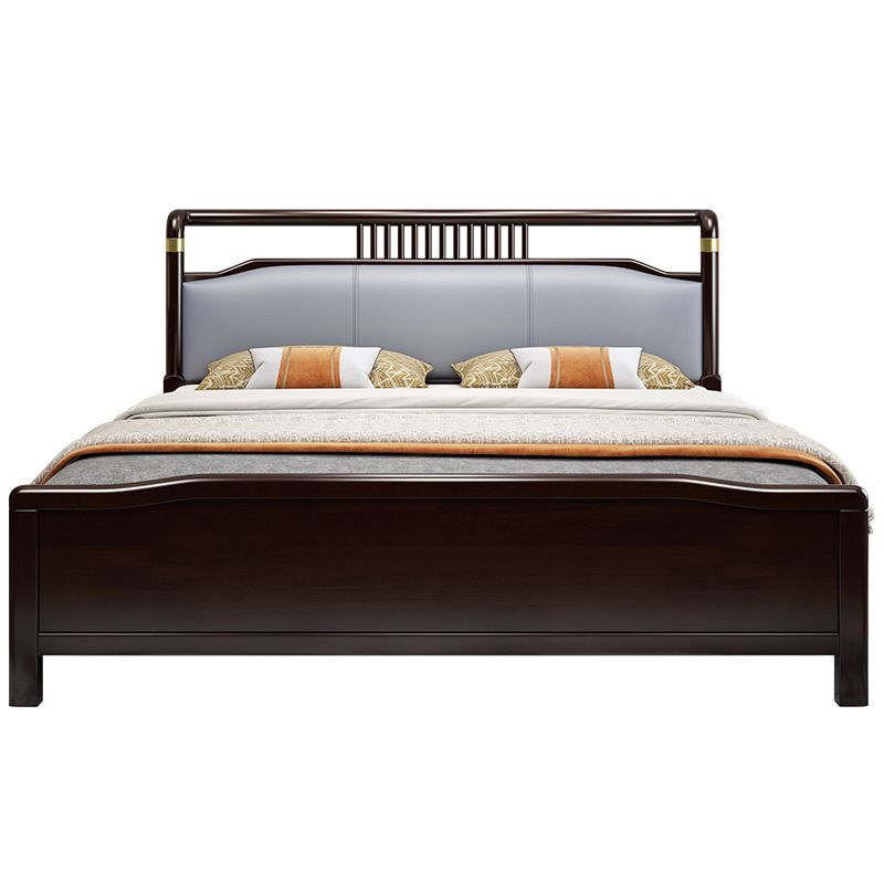 84.65 inch Wide Mid-century Bed Frame Rubberwood Bed with Upholstered Headboard Clearhalo 'Bedroom Furniture' 'Beds' 'furn' 'furn_beds' 'Furniture' 1200x1200_b137d5a4-0178-44c6-b9e2-f0ad2f8d12c2