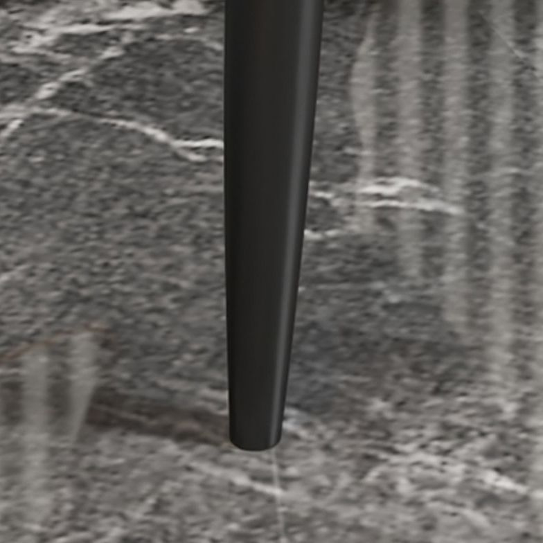 Sillas de comedor de cuero de falso silla de brazo trasero industrial con piernas negras