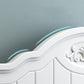 French Country White Standard Bed 46.45" High Bed with Headboard