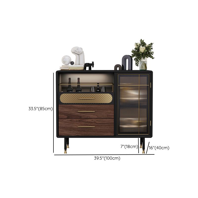 Mesa de buffet contemporánea Buffet de madera de imitación con iluminación para la cocina