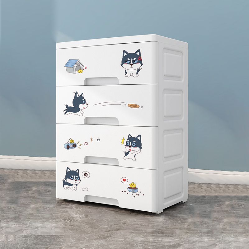 Eigentijdse garderobe witte kleur plastic garderobe kast met laden