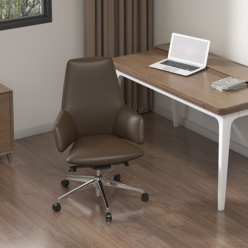 Vaste wapens leerstoel Modern geen pijnlijke ergonomische bureaustoelstoel met wielen