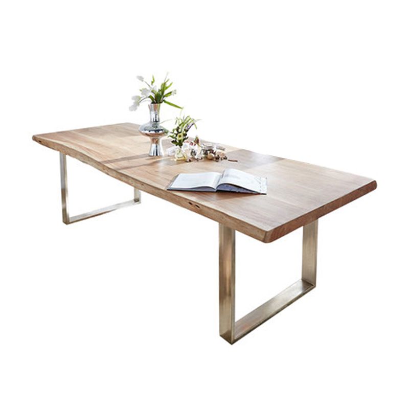 Solid Wood Brown Tone Table Luxury Sled Base Table for Dining Room Clearhalo ' dining_table' 'Dining Tables & Seating' 'Dining Tables' 'furn' 'furn_dining_table' 'Furniture' 'furniture_dining_table' 'Kitchen & Dining Furniture' 'kitchen&dining_furn' 'kitchen' 'kitchen_dining_table' 1200x1200_b13e300c-ac56-4491-b90a-8af98bbef130