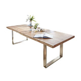 Solid Wood Brown Tone Table Luxury Sled Base Table for Dining Room Clearhalo ' dining_table' 'Dining Tables & Seating' 'Dining Tables' 'furn' 'furn_dining_table' 'Furniture' 'furniture_dining_table' 'Kitchen & Dining Furniture' 'kitchen&dining_furn' 'kitchen' 'kitchen_dining_table' 1200x1200_b13e300c-ac56-4491-b90a-8af98bbef130