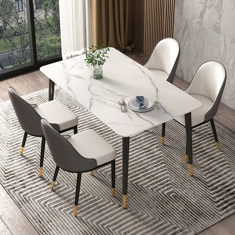 Traditional Luxury Rectangle Dining Table Sintered Stone Table with 4 Legs for Dining Room Clearhalo ' dining_table' 'Dining Tables & Seating' 'Dining Tables' 'Furniture' 'furniture_dining_table' 'Kitchen & Dining Furniture' 'kitchen&dining_furn' 'kitchen' 'kitchen_dining_table' 1200x1200_b13edef1-2564-4d01-a577-f30c35b57533