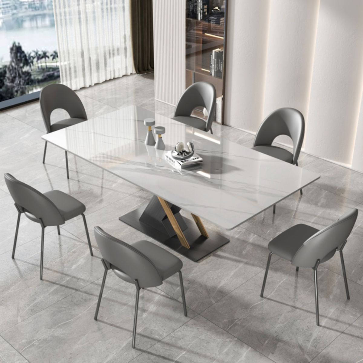 Modern Sintered Stone Dining Table White Dining Room Table with Pedestal Base Clearhalo 'Dining Tables & Seating' 'Dining Tables' 'dining_table' 'furn' 'furn_dining_table' 'Furniture' 'furniture_dining_table' 'Kitchen & Dining Furniture' 'kitchen' 'kitchen_dining_table' 1200x1200_b13fc3d0-8063-468c-8abd-ac527182ff2e