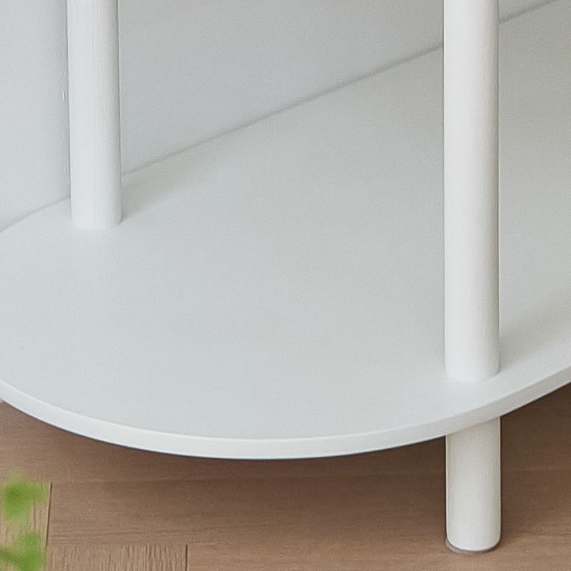 Modern White Solid Wooden Bookcase Open Shelf Bookshelf for Bedroom