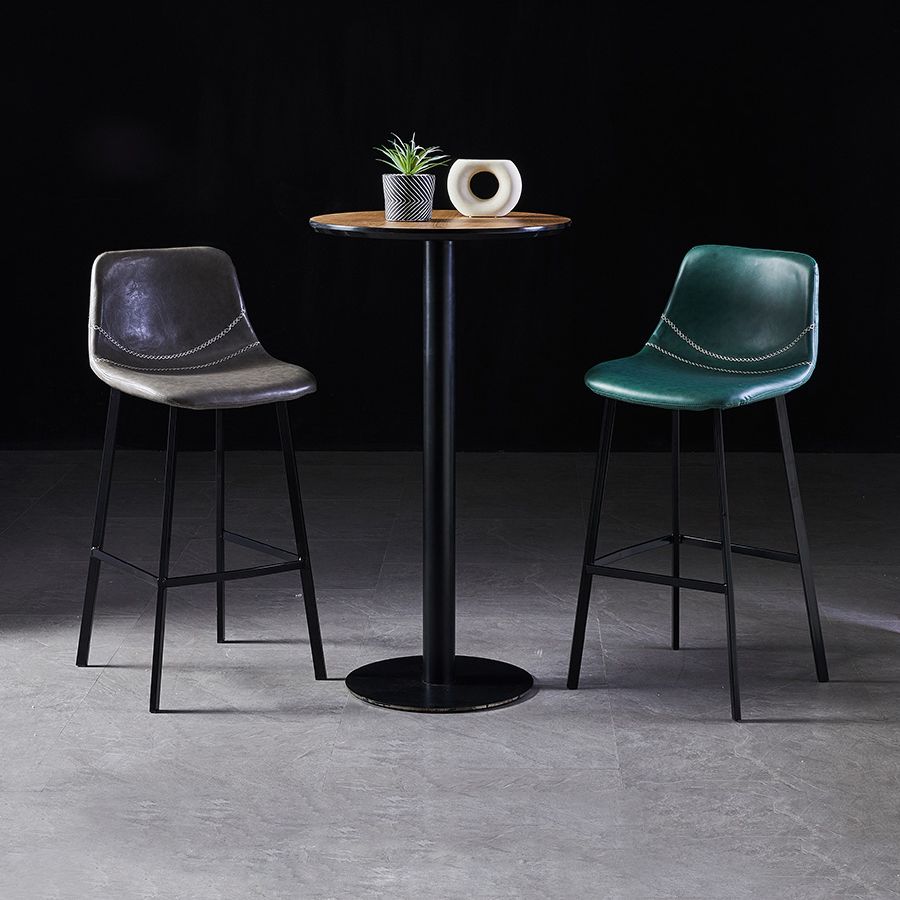 Scandinavian Leather Restaurant Stool Matte Finish Footrest Barstool Clearhalo 'Bar Furniture' 'Bar Stools' 'bar_stools' 'furn' 'furn_bar_stools' 'Furniture' 'furniture_bar_stools' 'Kitchen & Dining Furniture' 1200x1200_b1418564-700a-4c42-a9cb-09ae7f0ef381