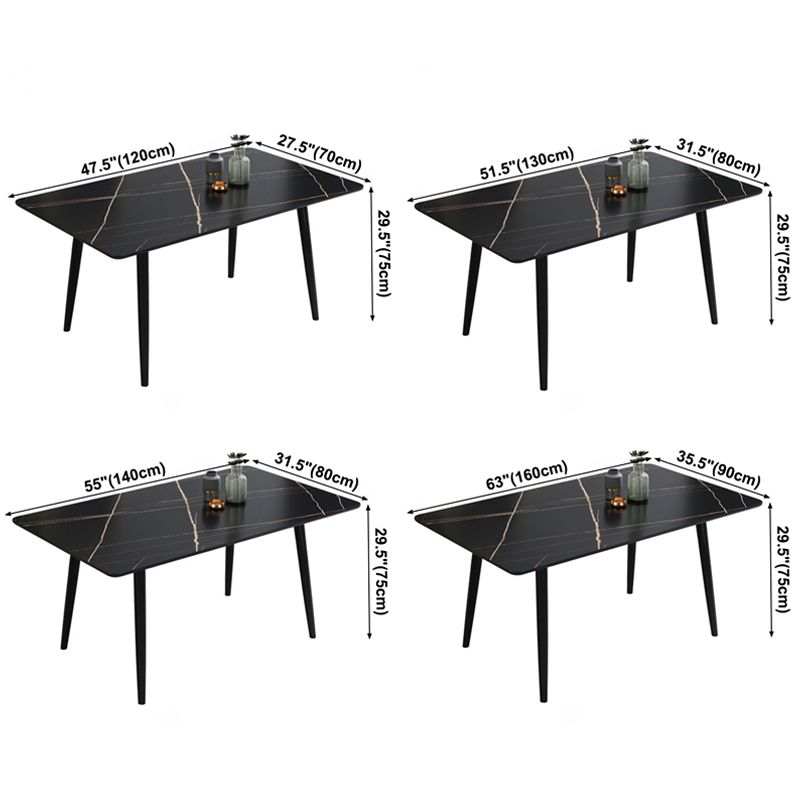 Modern Home Sintered Stone Dining Table Rectangular Table with Carbon Steel Legs Clearhalo ' dining_table' 'Dining Tables & Seating' 'Dining Tables' 'furn' 'furn_dining_table' 'Furniture' 'furniture_dining_table' 'Kitchen & Dining Furniture' 'kitchen&dining_furn' 'kitchen' 'kitchen_dining_table' 1200x1200_b141d6cc-dd64-4ac3-a6da-6afe57de22fe