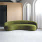 Green Contemporary Sofa with Sloped Arm for Living Room Curved Sofa