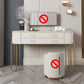 Glam Beige Makeup Dressing Table Stool Set Slate Top Vanity Tables