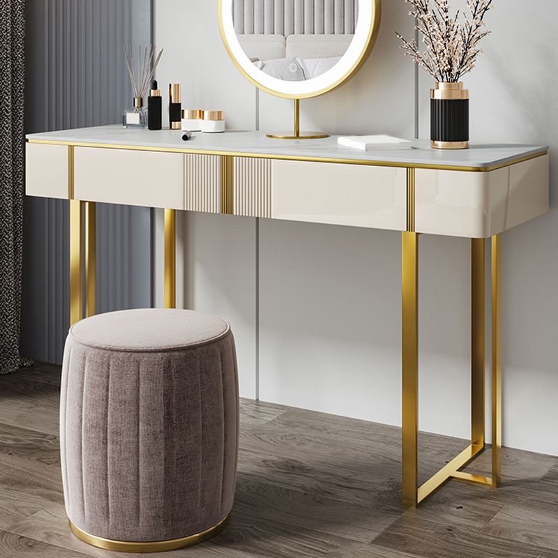 2 -schüchternen Waschtisch -Make -up -Tisch -Eitelkeitshocker in Weiß - 29,53 "H.