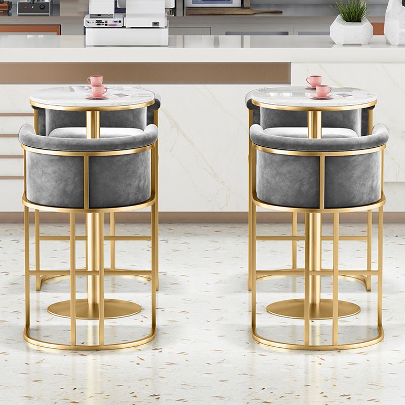 Modern Faux Marble Top Pub Table Set 1/3/5 Pieces White Bar Set with Upholstered Stools Clearhalo 'Bar Furniture' 'furn' 'furn_home_bar_bar_sets' 'Furniture' 'Home Bars & Bar Sets' 'home_bar_bar_sets' 'Kitchen & Dining Furniture' 1200x1200_b1466856-7ae3-406b-9792-5837d1511a22