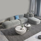 Canapé en velours gris avec chaise 68,9 "d canapé de bras carré avec oreillers
