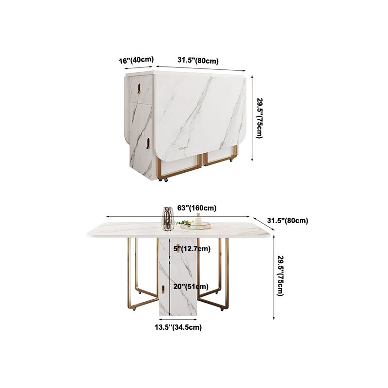 Contemporary Style Rectangle Dining Table Folding Dining Room Home Furniture Clearhalo ' dining_table' 'Dining Tables & Seating' 'Dining Tables' 'furn' 'furn_dining_table' 'Furniture' 'furniture_dining_table' 'Kitchen & Dining Furniture' 'kitchen&dining_furn' 'kitchen' 'kitchen_dining_table' 1200x1200_b1482616-a131-4c0c-9794-b21539c96ed9