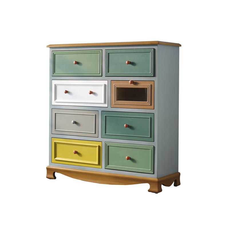 Cómoda vertical náutica para lencería, cómoda de almacenamiento de madera para dormitorio