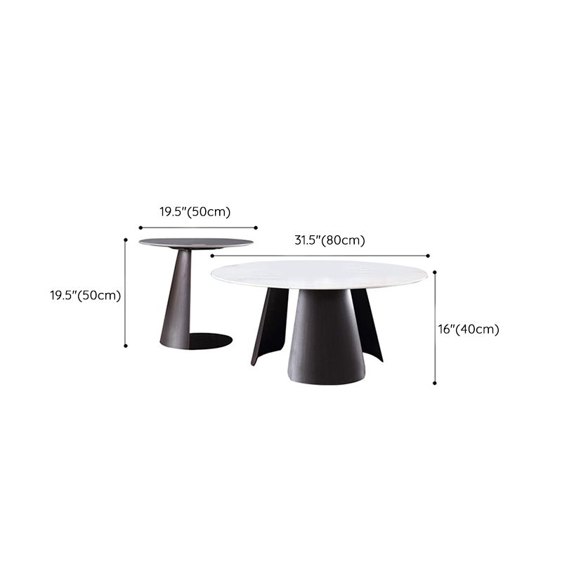 Table basse ronde en ardoise sans ensemble de tables basses gigognes modernes et pénibles