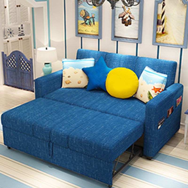 Divano a braccio quadrato convertibile con cuscini divano letto in blu scuro per appartamento
