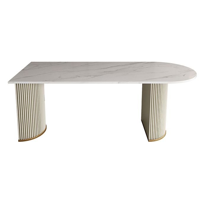 Free Form Dining Table Sintered Stone Table Luxury Style with Double Pedestal Clearhalo ' dining_table' 'Dining Tables & Seating' 'Dining Tables' 'furn' 'furn_dining_table' 'Furniture' 'furniture_dining_table' 'Kitchen & Dining Furniture' 'kitchen&dining_furn' 'kitchen' 'kitchen_dining_table' 1200x1200_b14ad554-9dd2-4b40-bb26-11ce13433352