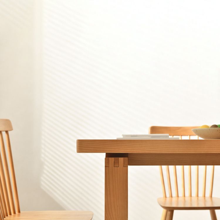 Juego de comedor moderno de 1/3/3/5 piezas, juego de comedor rectangular de madera maciza en color natural