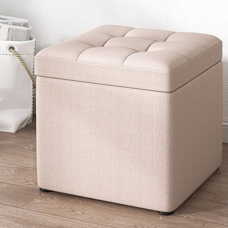 Tufted Pouf Solid Color Fabric Square Scratch Resistant Pouf Ottoman with Storage Clearhalo 'furn' 'furn_ottomans_poufs' 'Furniture' 'Living Room Furniture' 'Ottomans & Poufs' 'ottomans_poufs' 1200x1200_b14d2c91-a091-46a7-9f97-179f9bfbc7c3