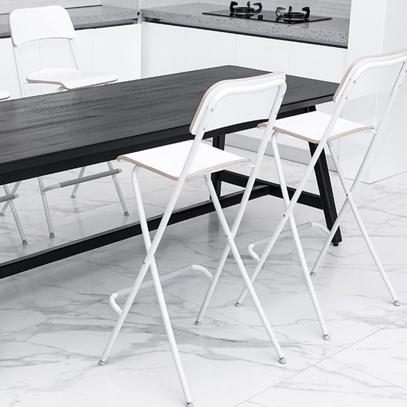 Scandinavian Folding Iron Counter Stools Low Back Bar Stools with Footrest Clearhalo 'Bar Furniture' 'Bar Stools' 'bar_stools' 'furn' 'furn_bar_stools' 'Furniture' 'Kitchen & Dining Furniture' 1200x1200_b14d997a-fe16-42ff-9f31-489683f15cf7
