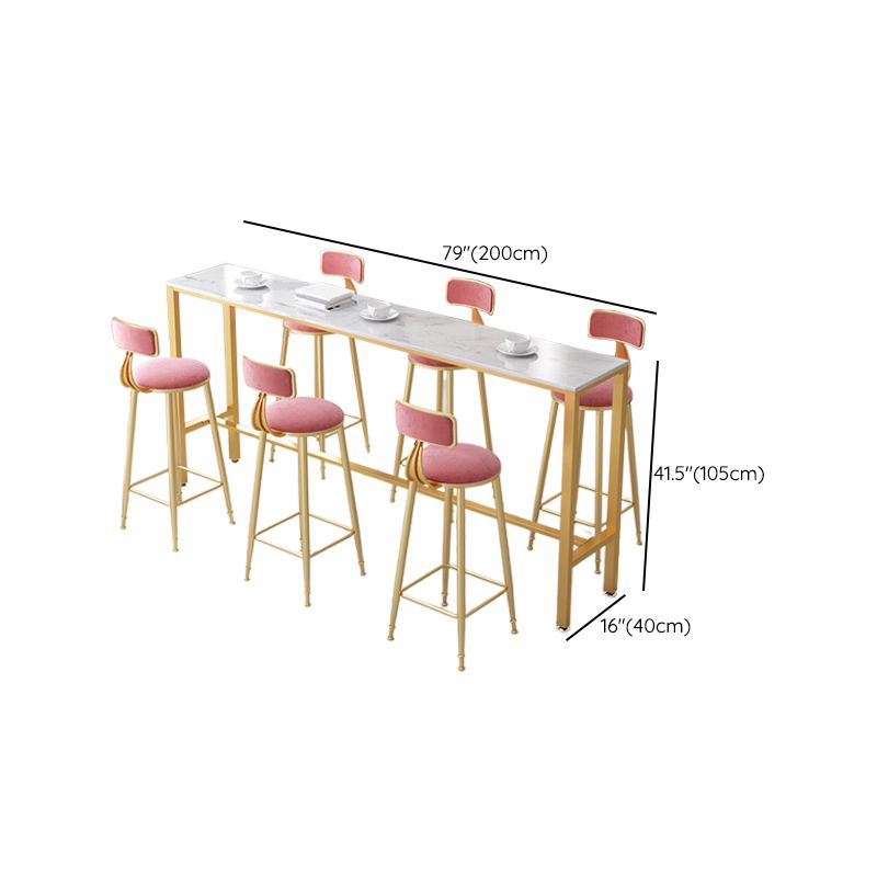 Modern Bar Height Table Metal Base Bistro Pub Table for Patio Use Clearhalo 'Bar Furniture' 'Bar Tables' 'bar_tables' 'furn' 'furn_bar_tables' 'Furniture' 'Kitchen & Dining Furniture' 1200x1200_b14db82a-3308-481f-8f11-cca18a324f35