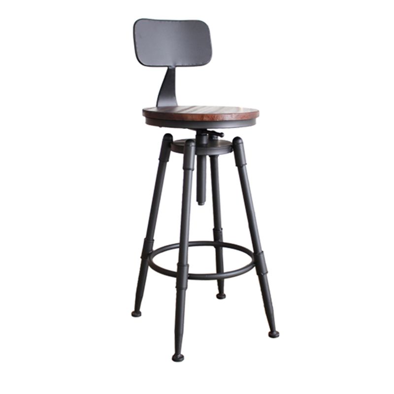 Industrial Style Round Seat Adjustable Height Counter Stool for Kitchen Bar Clearhalo 'Bar Furniture' 'Bar Stools' 'bar_stools' 'furn' 'furn_bar_stools' 'furniture_bar_stools' 'Kitchen & Dining Furniture' 'kitchen&dining_furn' 'kitchen' 'kitchen_furn' Furniture' 1200x1200_b14ee5e3-30f9-4185-bf44-df818504a109