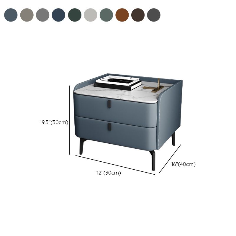 Moderno de acento de piedra de cabecera con 2 cajones