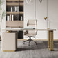 Modern Stone Office Desk Rectangular Shape Task Desk with 2-Legs Foe Office