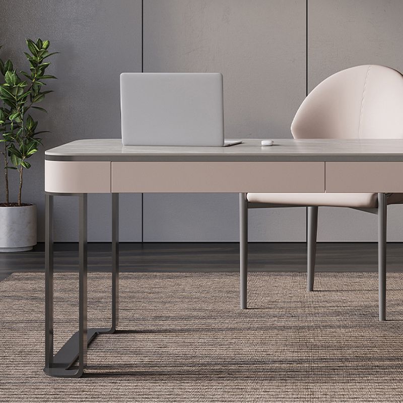 Moderne 2 Schubladen Büro-Schreibtisch Stein 29,53 Zoll großer Schreibtisch