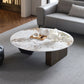 Mesa de centro rectangular de mármol blanco Mesa de cóctel redonda moderna