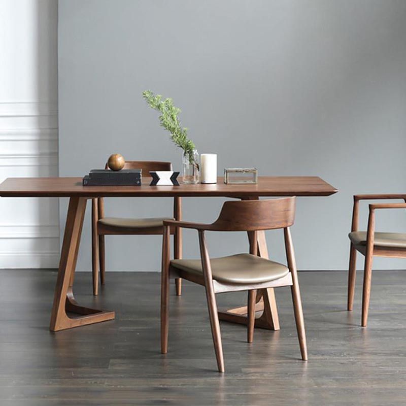 工業用1/5ピースダイニングセット長方形の松の木ダイニングテーブルダイニングルーム用