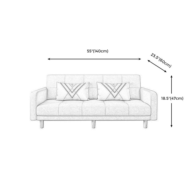 Modern Square Arm Sofa Convertible Wood Legs Biscuit Back Sofa Clearhalo 'Furniture' 'furniture_sofas' 'kitchen' 'kitchen_sofas' 'Living Room Furniture' 'Sofa' 'sofas' 1200x1200_b151d26f-b9af-4b5d-9132-f6dc1150a0c0