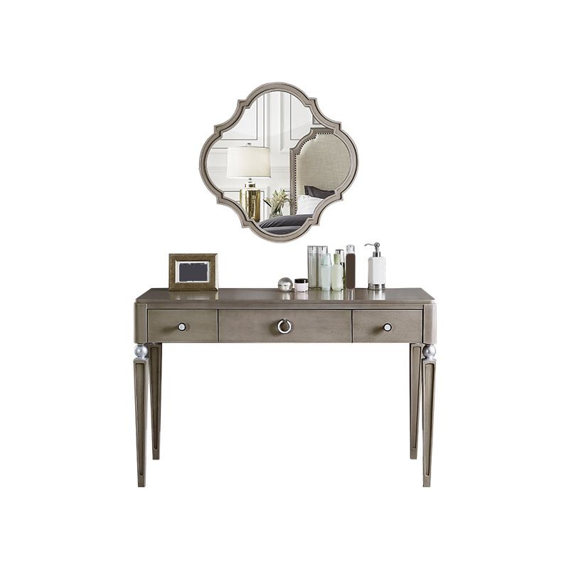 Traditional Mirrored Vanity Set Light Brown Solid Wood Dresser Clearhalo 'Bedroom Furniture' 'furn' 'furn_makeup_vanities' 'Furniture' 'Makeup Vanities' 'makeup_vanities' 1200x1200_b152079a-4b7a-4434-b68e-00a1c2cae5ef