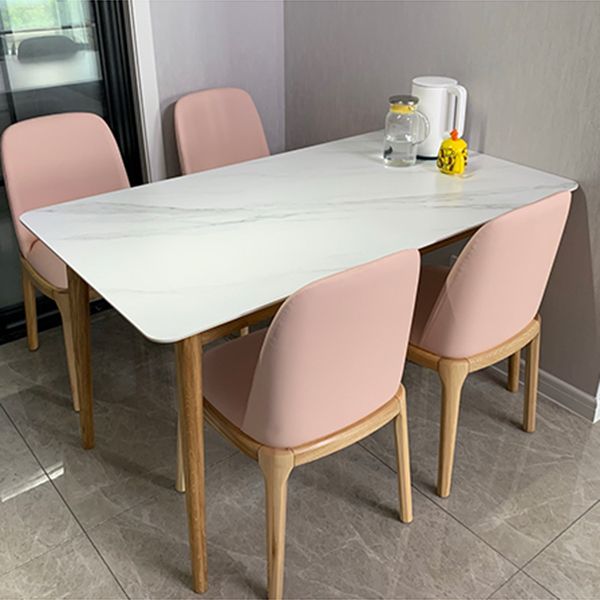 Contemporary White Rectangle Shape Table Sintered Stone Standard Dining Table for Kitchen Clearhalo ' dining_table' 'Dining Tables & Seating' 'Dining Tables' 'furn' 'furn_dining_table' 'Furniture' 'furniture_dining_table' 'Kitchen & Dining Furniture' 'kitchen&dining_furn' 'kitchen' 'kitchen_dining_table' 1200x1200_b1524637-5dd0-4c63-bb04-65f0fd15f3fd