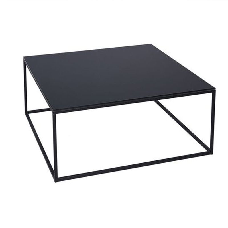 Mid-Century Modern Iron Coffee Table Black Finish Square Cocktail Table Clearhalo 'Coffee & Accent Tables' 'Coffee Tables' 'coffee_tables' 'furn' 'furn_coffee_tables' 'Furniture' 'Living Room Furniture' 1200x1200_b15294f1-eb0d-4b45-a645-dd2de57d9c19