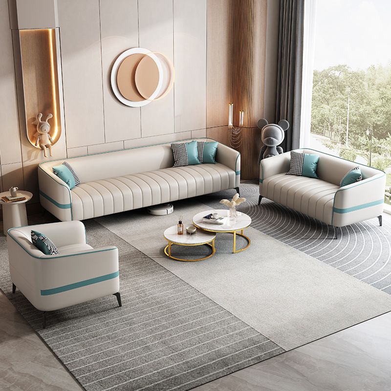 Contemporain 25,6 "H Faux Tuxedo bras SOFA pour le salon