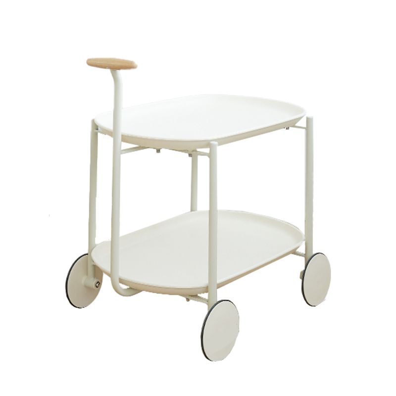 Bandeja elíptica Tabla superior 25.4 "Tabla lateral de 2 niveles de alto con ruedas