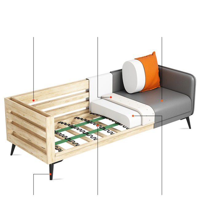 24,8 "Hochglamsofa Kunstleder/echter Ledertuxedo -Armsofa mit Kissen