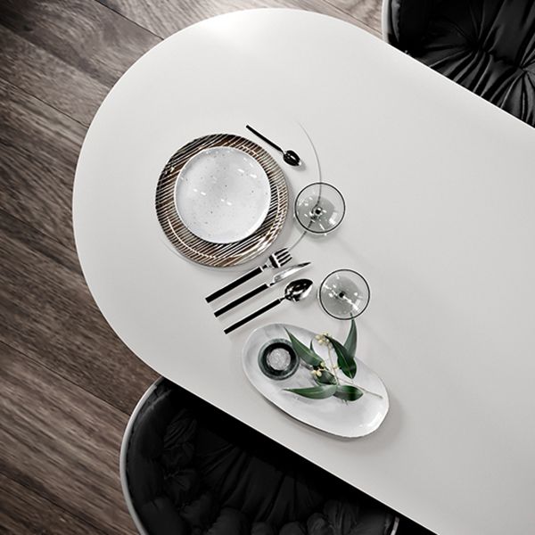 Contemporary Wood Top Oval Dinette Table White Base Dining Table for Living Room Clearhalo 'Dining Tables & Seating' 'Dining Tables' 'dining_table' 'furn' 'furn_dining_table' 'Furniture' 'furniture_dining_table' 'Kitchen & Dining Furniture' 'kitchen' 'kitchen_dining_table' 1200x1200_b154a342-9d19-4a78-aa9a-8778305b520c
