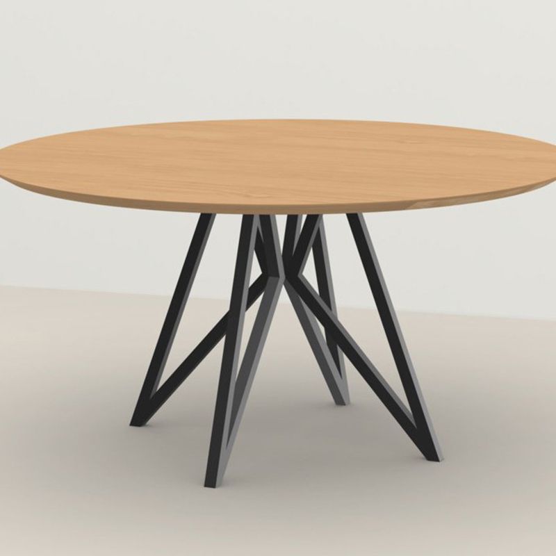 Metal Contemporary Round Dining Table Pine Wood Top Table for Dining Room Clearhalo ' dining_table' 'Dining Tables & Seating' 'Dining Tables' 'furn' 'furn_dining_table' 'Furniture' 'furniture_dining_table' 'Kitchen & Dining Furniture' 'kitchen&dining_furn' 'kitchen' 'kitchen_dining_table' 1200x1200_b1557fea-a522-4046-bfe5-2a4e545f5d06