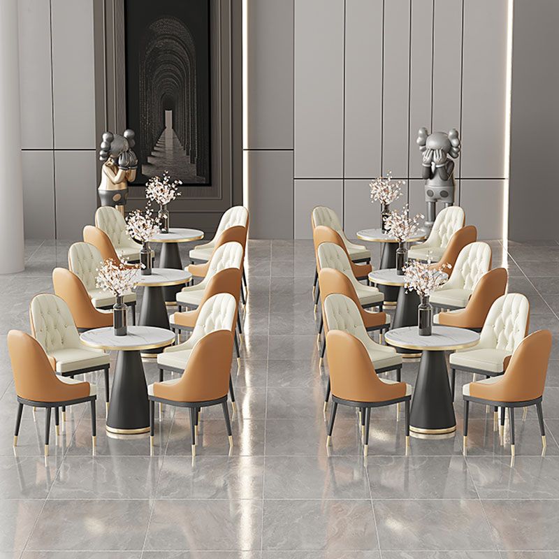 Modern Style Dining Table White Top Sintered Stone Table for Dining Room Clearhalo 'Dining Tables & Seating' 'Dining Tables' 'dining_table' 'furn' 'furn_dining_table' 'Furniture' 'Kitchen & Dining Furniture' 1200x1200_b1576db6-9530-4507-bb76-40f3abbd9b2d