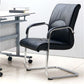 Fixed Padded Arms Office Chair Silver Frame Mid Back Home Office Chair