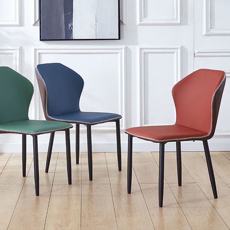 Contemporary Side Chair Metal Wingback Indoor-Outdoor Chairs Clearhalo ' kitchen&dining_furn' 'Dining Chairs' 'Dining Tables & Seating' 'dining_chair' 'furn' 'furn_dining_chair' 'Furniture' 'furniture_dining_chair' 'Kitchen & Dining Furniture' 'kitchen' 1200x1200_b15827b3-904f-45a1-91a6-2c80751fc913