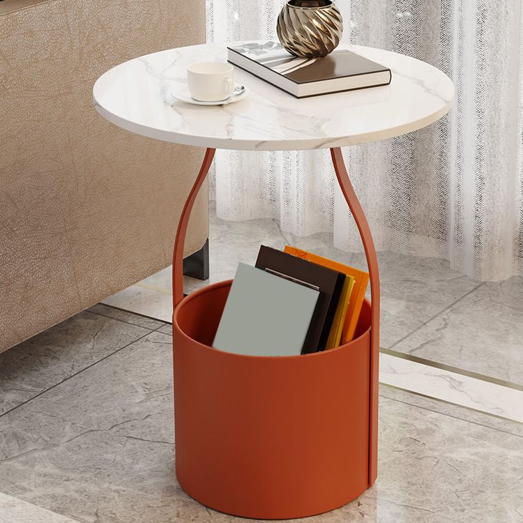 19.6" Tall Modern Round Slate Top Side Table Iron Pedestal End Table Clearhalo 'Coffee & Accent Tables' 'End & Side Tables' 'end_side_tables' 'furn' 'furn_end_side_tables' 'Furniture' 'Living Room Furniture' 1200x1200_b158a7d0-10fb-4822-82dc-d9f9ae43256d