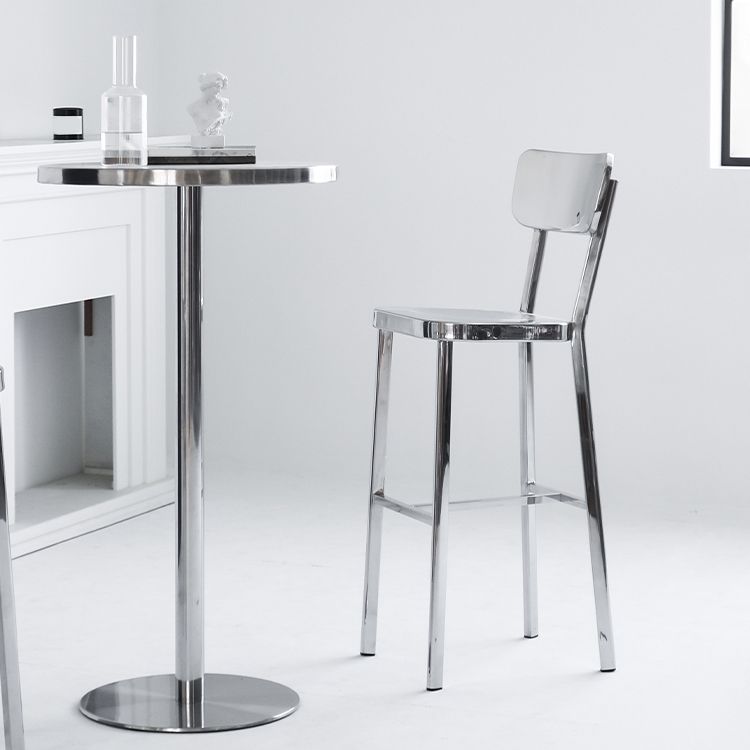 Contemporary 43" Height Metal Backrest Counter Stool in Silver Clearhalo 'Bar Furniture' 'Bar Stools' 'bar_stools' 'furn' 'furn_bar_stools' 'Furniture' 'Kitchen & Dining Furniture' 1200x1200_b1592db1-2afe-4902-a905-21bba6a5c125