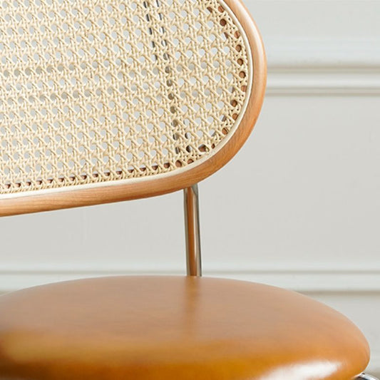 Industrial Dining Chair Leather Metal Base Dining Chair for Home